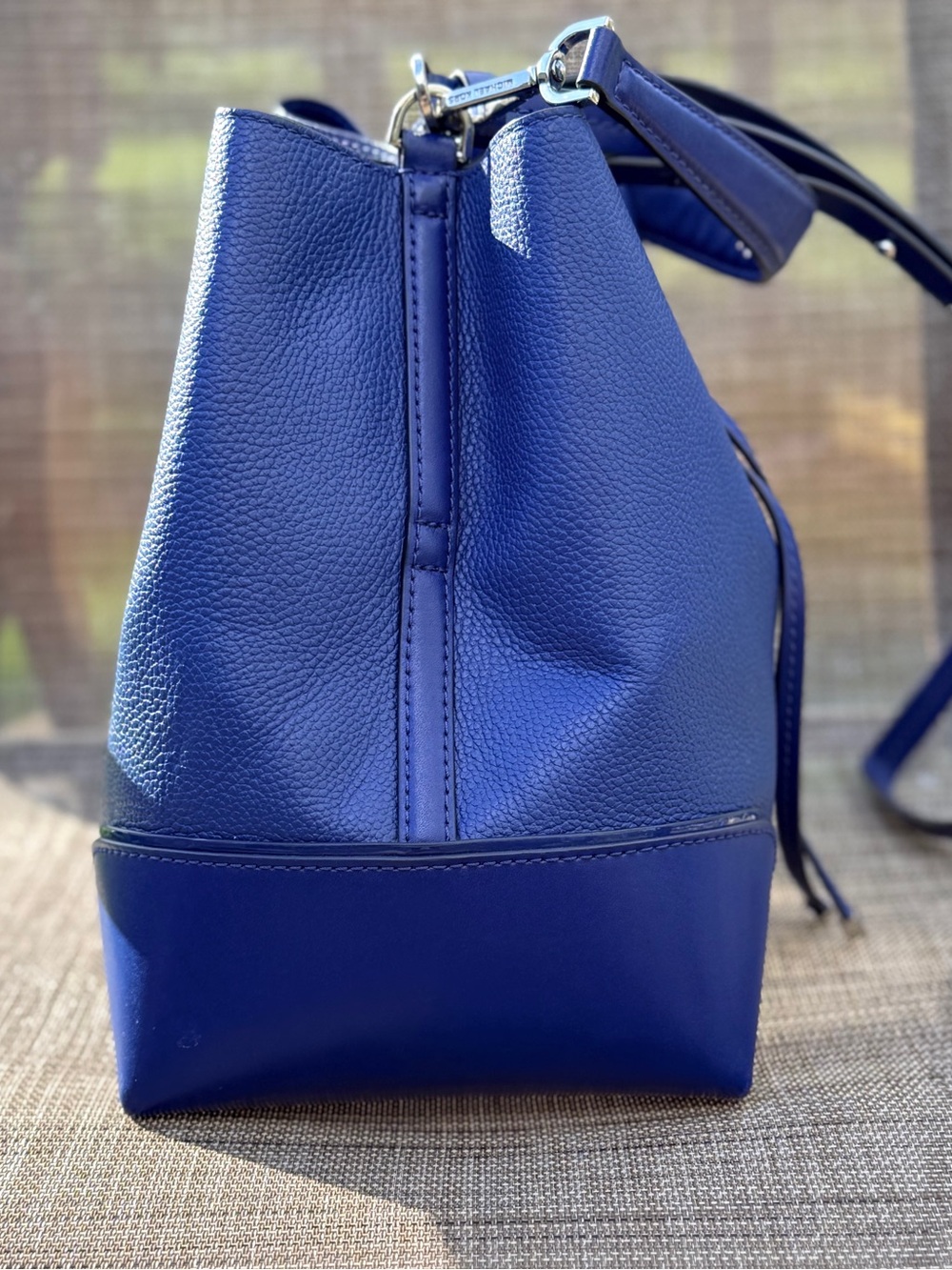 Michael Kors Royal Blue Leather Drawstring Bucket Shoulder Bag - Picture 5 of 13